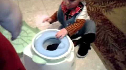 My son's first interaction with a toilet training ...