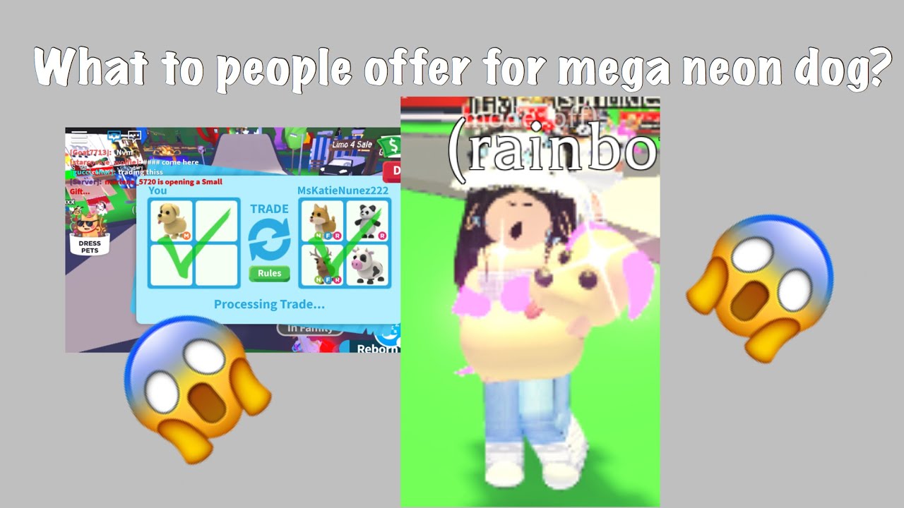 What Do People Offer For Mega Neon Dog Adopt Me Youtube - roblox adopt me neon dog