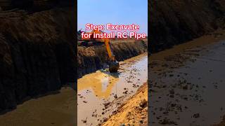 Step Soil Excavate For Install Rcpipe infrastructure civilengineering excavator viral trending