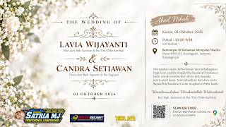 🔴📡 LIVE WEDDING LAVIA & CANDRA // CS.SATRIA MJ  // SEKAR SEKAWIT SOUND // TUKUL JAYA MULTIMEDIA