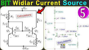 BJT Widlar Current Source ⭐ Calculations & SPICE Simulations ⭐ Example 5