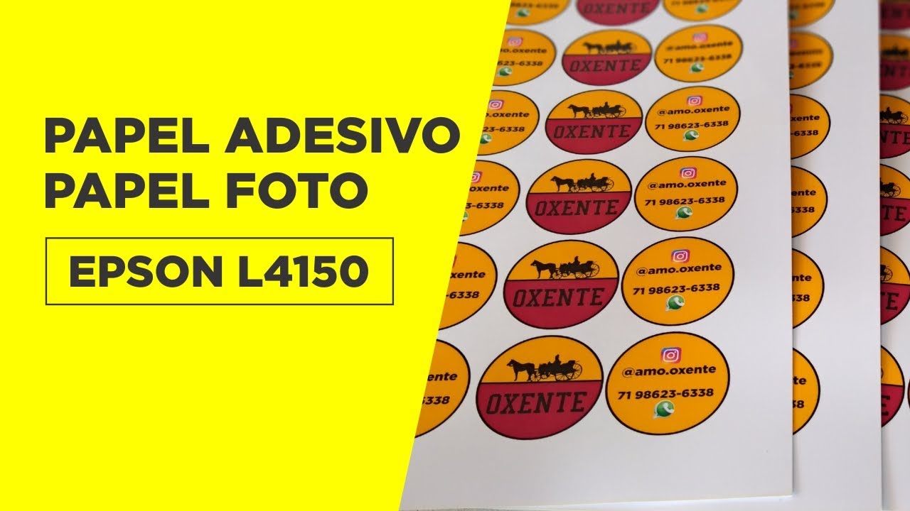 EPSON L4150 - IMPRIMINDO PAPEL ADESIVO COM BRILHO E PAPEL FOTOGRÁFICO -  YouTube