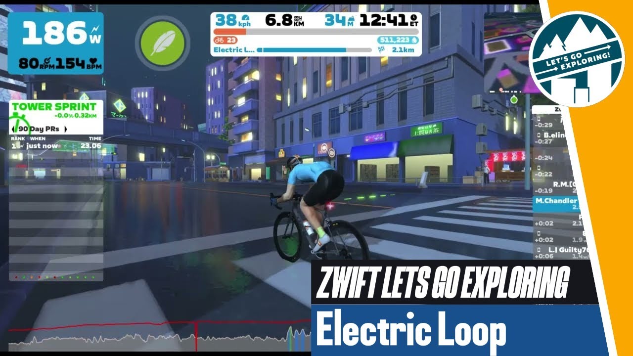 Sprinting through Downtown Neokyo: Zwift Electric Loop Ride - YouTube