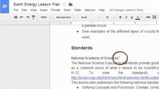 Using Footnotes in Google Documents