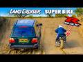 Land cruiser vs superbike offroad race