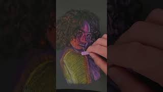 Colored Pencil Pastel Girl Eyes Portrait Drawing #shorts #pastels #timelapse