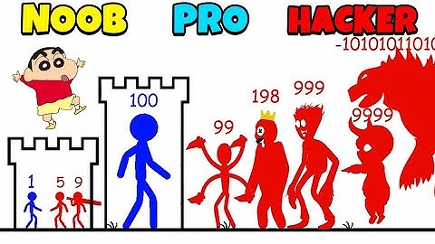 NOOB vs PRO vs HACKER in STICK WAR ZERO TOWER DEFENSE with SHINCHAN and CHOP | Spidey Shivgam