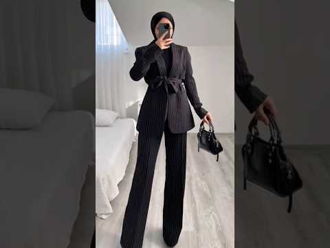 تنسيقات كلاسيك للمحجبات ملابس رسمية للمحجبات  حجاب   