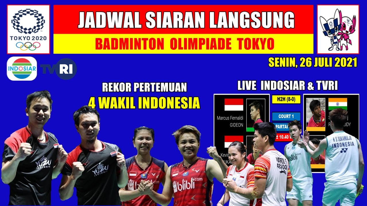 🔴 SIARAN LANGSUNG BADMINTON OLIMPIADE TOKYO 2021 HARI INI MARCUS F GIDEON/KEVIN S SUKAMULJO