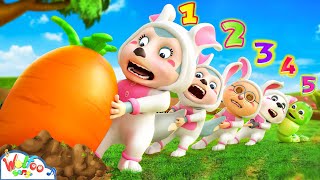 Pull Out the Big Carrot 🥕 Five Little Bunnies Song 🐰 Baby Songs & Nursery Rhymes | Wolfoo Kids Songs