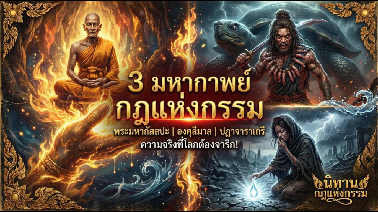 ปริศนาข้ามพุทธันดร! 3 มหากาพย์กฎแห่งกรรม: พระมหากัสสปะ | องคุลีมาล | ปฏาจาราเถรี (ฟังยาวต่อเนื่อง)