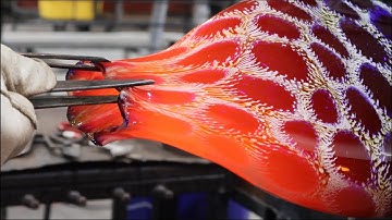 Making a Murrine Vase - Full Glassblowing Process Demonstration