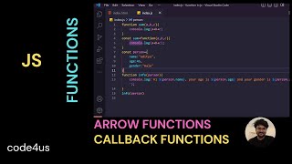 Javascript Functions | Callback Function | Arrow Function || code4us