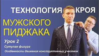 картинка: 2. Технология кроя мужского пиджака. Сутулая фигура.