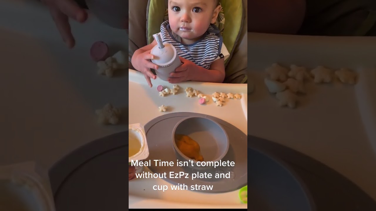 Mealtime is not complete without the ezpz Tiny Bowl and Mini Cup + Straw 🥰