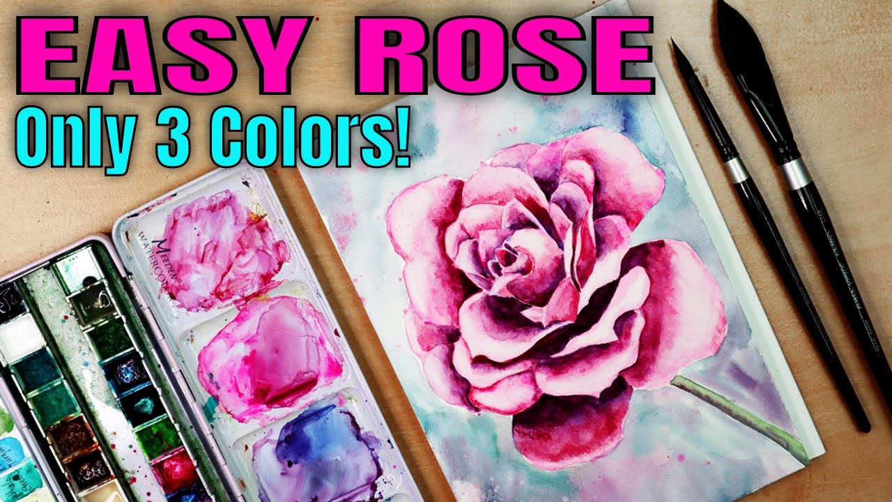 Easy Watercolor Rose for Beginners: Florals Using a Limited Palette ...