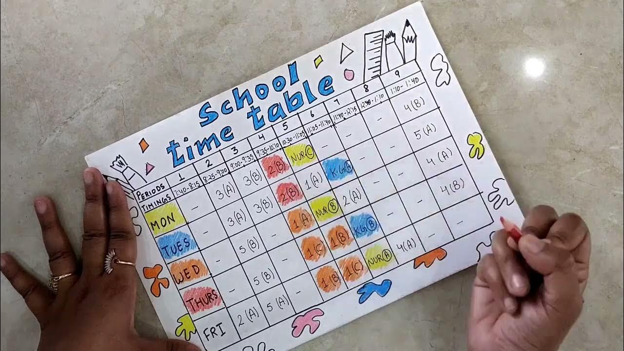 How To Make And Decorate Your School Time Table In A Colourful Way ...