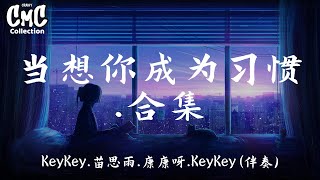 当想你成为习惯 合集 (原唱 | 翻唱) - KeyKey、木木鸭、康康呀、苗思雨、伴奏【当想你成为习惯一个人说着晚安】（动感歌词/pīn yīn gē cí）