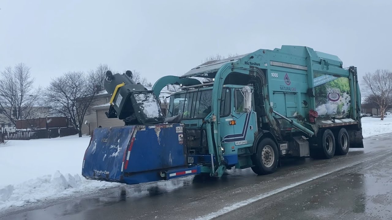 Homewood Disposal Garbage Truck in the snow YouTube