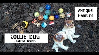 Trash Picking An Old Dump - Collie Dog - Old Toy Marbles - Treasure Hunting Ohio - Antiques