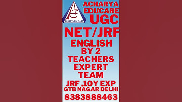 UGC NET/JRF-ENGLISH LITERATURE BY EXPERT TEAM( ALL TEACHERS ARE NET/JRF)GTB NAGAR DELHI