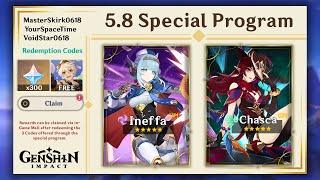 5.8 SPECIAL PROGRAM! All Banners, Primogem Codes, Free Skins & Weapons, Events, QoL & More!