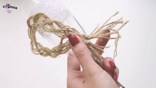 DIY / Wedding glasses / Как сделать СВАДЕБНЫЕ БОКАЛЫ в стиле РУСТИК своми руками