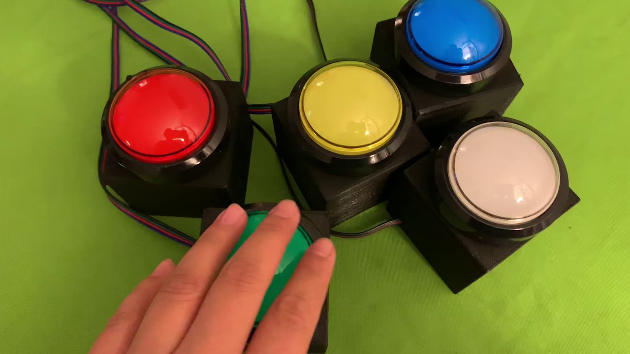Dome button wired trivia game Arduino - YouTube