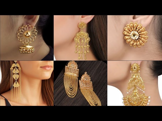 Occasional Golden Gold Imitation Earrings Export at Rs 1200/pair in Mumbai