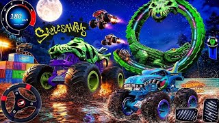 Hot Wheels Monster Trucks Stunt Mayhem - سباق السيارات الخارقة على المنحدرات العملاقة المستحيلة |... screenshot 2