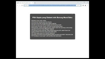 UAS Sistem Cerdas Membuat Sistem Pakar Penyakit Hewan Burung Murai Batu