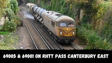 69005 & 69001 on RHTT duty, plus DR73917 tamper close up in Canterbury East Engineers Siding