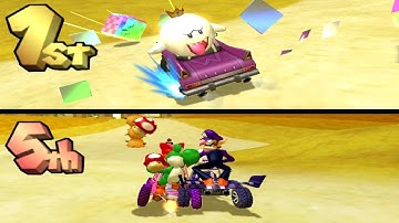 Mario Kart Double Dash Reverse - King Boo Vs. Yoshi (2 Players Split Screen)