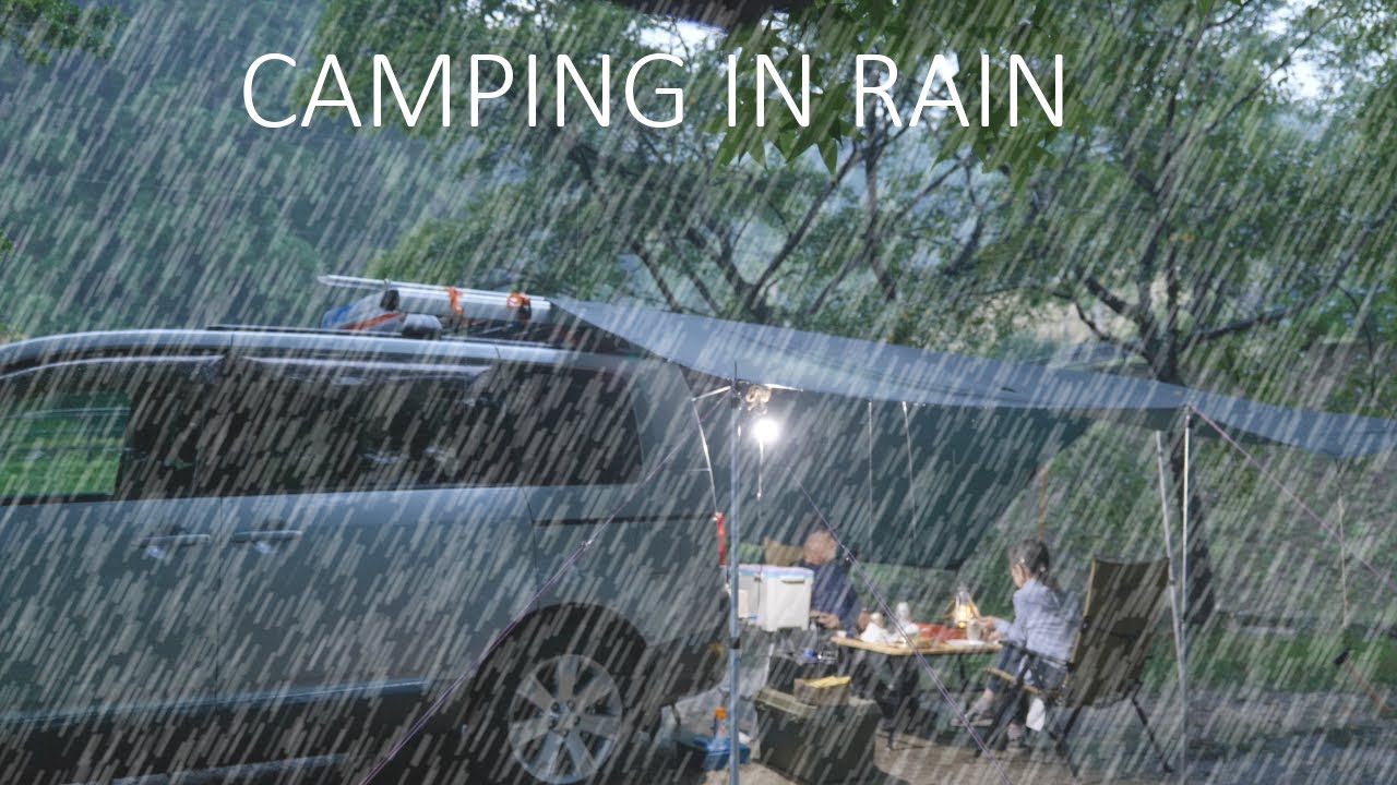 【車中泊キャンプ】大雨のキャンプ場｜雨音に眠れない車中泊｜デリカD5で気ままに｜老夫婦のOutdoor Life