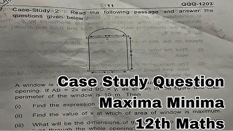 Case study Question Maxima minima 12th KVS Pre Board Exam Question 2022