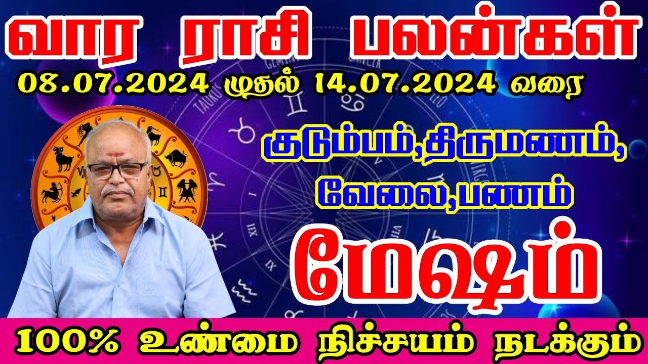 Mesham Rasi Vara Rasi Palangal In Tamil 2024 || மேஷம் ராசிக்கான வார ...