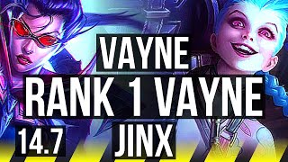 VAYNE & Janna vs JINX & Maokai (ADC) | Rank 1 Vayne, 43k DMG, Dominating | TR Challenger | 14.7