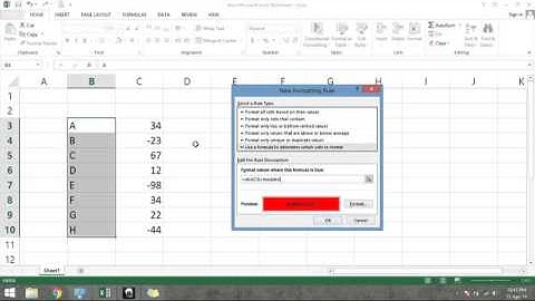 How to highlight the maximum absolute value in MS Excel