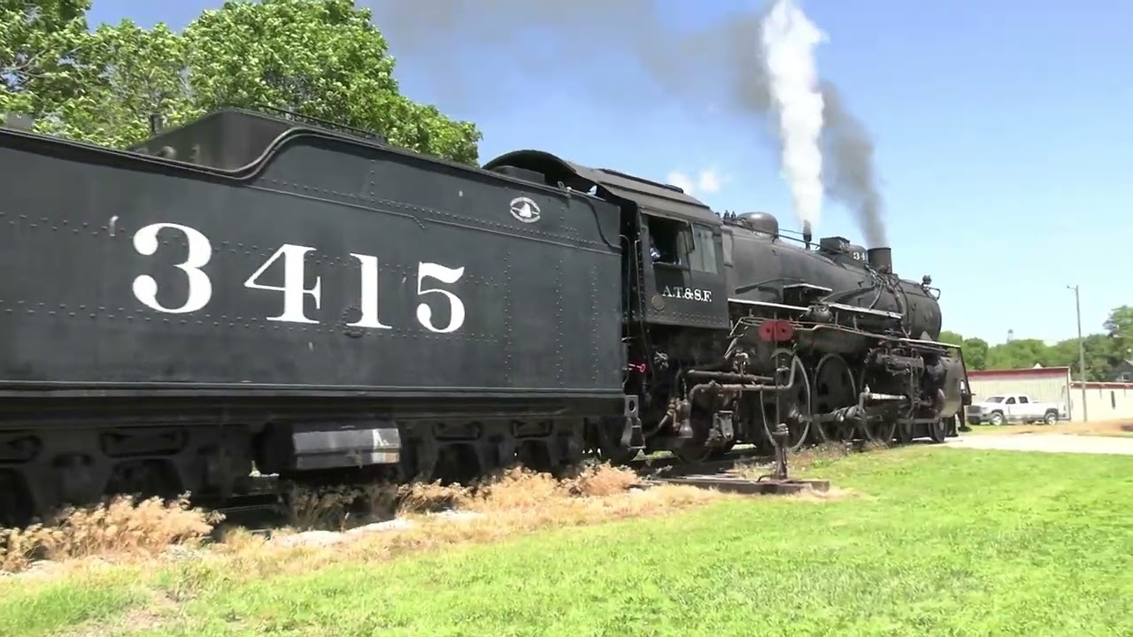 Abilene & Smoky Valley Cab ride with Santa Fe, 4-6-2, #3415 with wheel view.