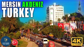 Turkey 4K, Mersin Akdeniz City Center | Traveling to Mersin in 9 Minutes! Musical Walking Tour!