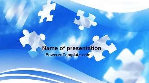 Flying Puzzles PowerPoint Template by PoweredTemplate.com