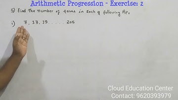 10th Arithmetic Progression problem | Exercise: 2 | 5(i) find the number of terms 7,13,19...205 |