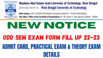 Odd Sem Exam Form Fill up 2022-23 | MAKAUT UNIVERSITY | Complete Details In One Video❤️