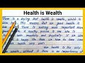 Write english paragraph on health is wealth  health is wealth essay writing  english essay writing
