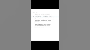 69  what do you mean by constructor in java? #interviewquestions #javaclass #javaprogramming