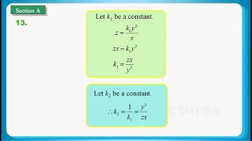 HKDSE 2014 Maths Core Paper 2 Q13: Joint Variation 聯變、Variation constant 變分常數