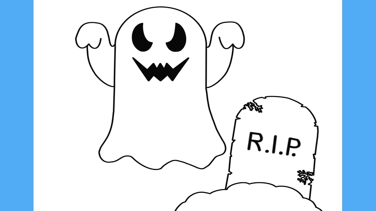 how to draw halloween ghost - como desenhar um fantasma 