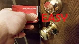Hey whats shaking guys today i just wanted to do a little video
showing you how open locked door with credit card in case lock
yourself out o...