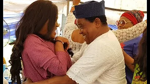 Toyin Aimakhu Spotted With Ireti Osayomi's Husband At Dayo Amusa father's Burial Ceremony