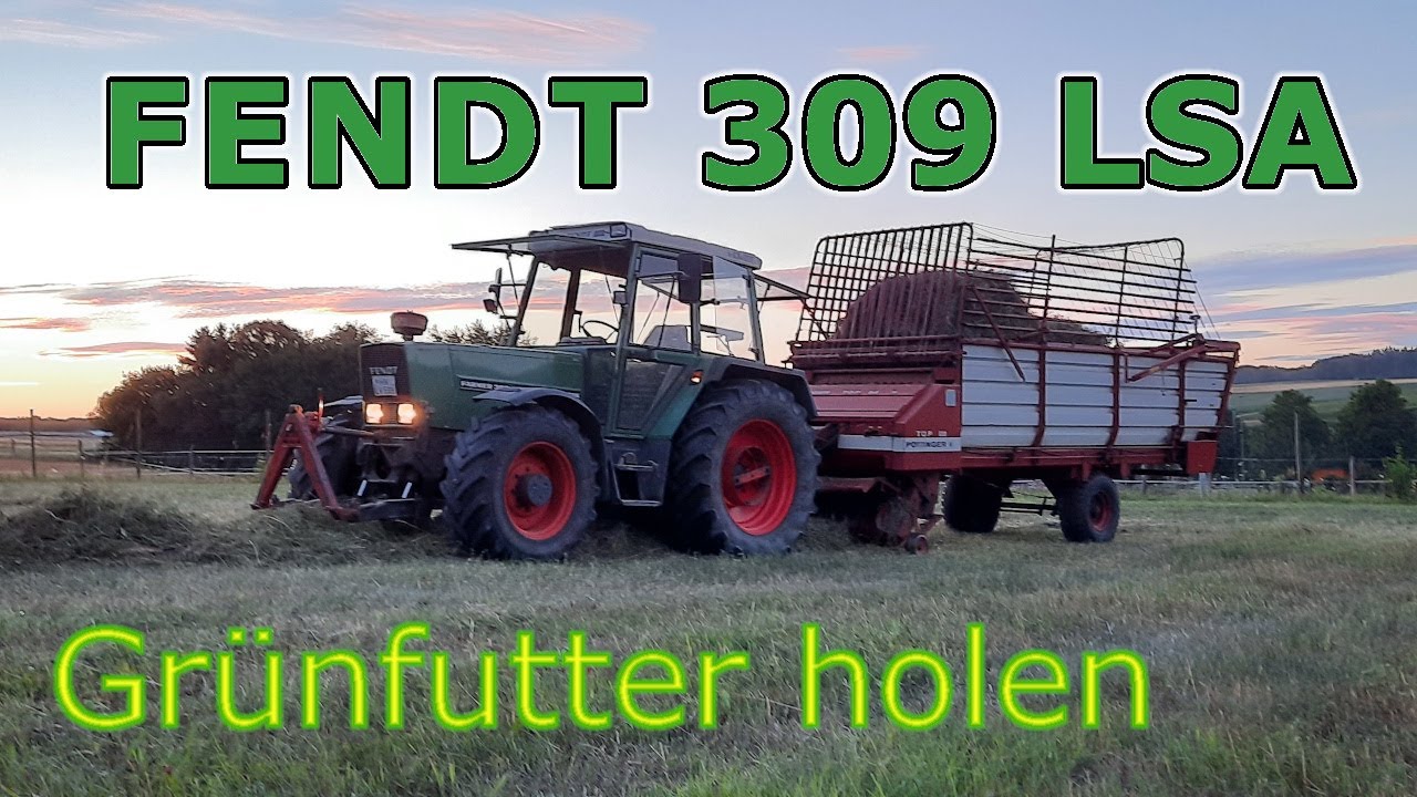 Grünfutter holen mit Fendt 309 LSA und Pöttinger Ladewagen